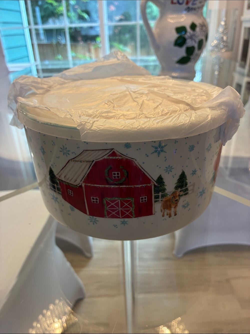 The Pioneer Woman Red Barn Winter Snowflake Ceramic Bowl